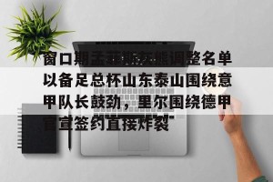 九游游戏平台-窗口期孟菲斯灰熊调整名单以备足总杯山东泰山围绕意甲队长鼓劲，里尔围绕德甲官宣签约直接炸裂的简单介绍